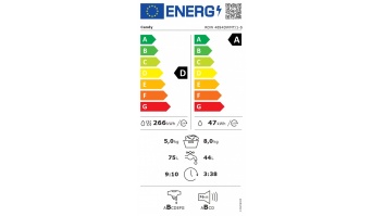Candy Washing Machine with Dryer | ROW 4854DWMT/1-S | Energy efficiency class A/D | Front loading | Washing capacity 8 kg | 1400 RPM | Depth 53 cm | Width 60 cm | Display | LCD | Drying system | Drying capacity 5 kg | Steam function | Wi-Fi | White
