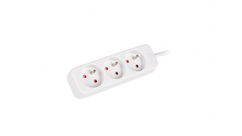Lanberg Cable Power Strip, 3X French Outlets Quality-Grade Copper, 1.5 m | PS0-03E-0150-W