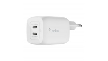 Belkin USB-C GaN PD PPS Dual Wall Charger, 65W | WCH013vfWH