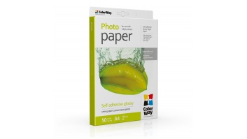 ColorWay Glossy Self-adhesive Photo Paper, 135g/m, A4, 50pcs.