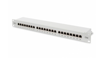 Digitus | Patch Panel | DN-91524S | White | Category: CAT 5e; Ports: 24 x RJ45; Retention strength: 7.7 kg; Insertion force: 30N max | 48.2 x 4.4 x 10.9 cm