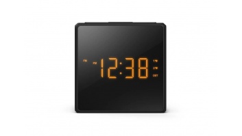 PHILIPS radio pulkstenis ar USB, melns