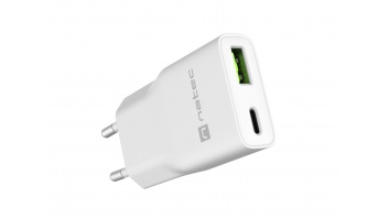 Natec Ribera USB Charger Gan Slim USB 1X USB-A + 1X USB-C 20W | NUC-2376