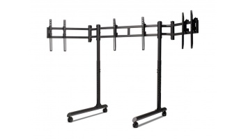 Next Level Racing Floor stand | Tube Freestanding Triple Monitor Stand | Up to 3x43 " | Height adjustment, Tilt | Maximum weight (capacity) 50 kg | Black